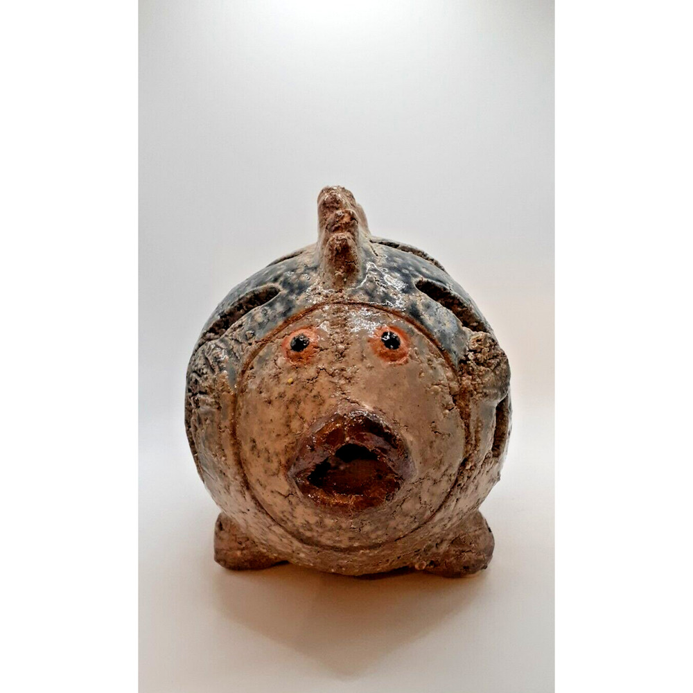 Ceramic Blow Fish Votive Candle Holder- Home Decor/Textured Pottery